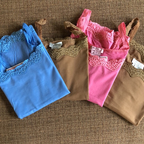 Pink Lace Trim Tank Top - Picture 5 of 7